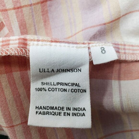 Ulla Johnson Neda Dress Women's 8 Midi Hand Loomed Cotton Pink  Rose Multicolor - Picture 10 of 12